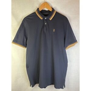 NEXT men's polo shirt navy short sleeve cotton‎ Sz M regular fit preppy golf